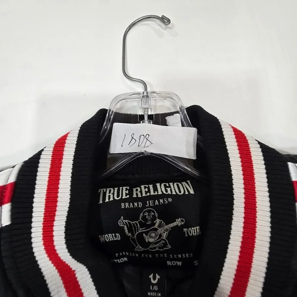 True Religion Racing Bomber Jacket in Jet Black